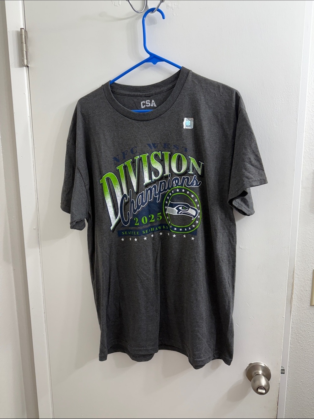 CSA Gray 'Division Champions 2025' Short Sleeve Graphic T‑Shirt
